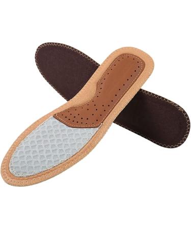 GLEAVI Leather Insoles - 2 Pairs Breathable Cowhide Orthotic Shoe Pads | Sweat Absorbing Non-Slip Comfort - Buy Online on GoSupps.com