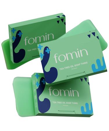 FOMIN - Antibacterial Paper Soap Sheets for Hand Washing - (200 Sheets) Tea Tree Portable Travel Soap Sheets Dissolvable Camping Mini Soap Portable Soap Sheets Tea Tree (Pack of 3)