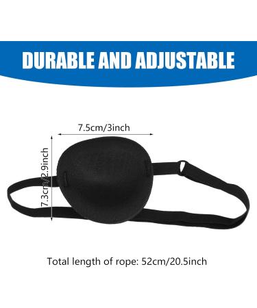 3D Adjustable Eye Patch for Adults & Kids - 2 Pcs Lazy Eye Cover Eye Shield for Pirate Costume - Black - Buy Online on GoSupps.com