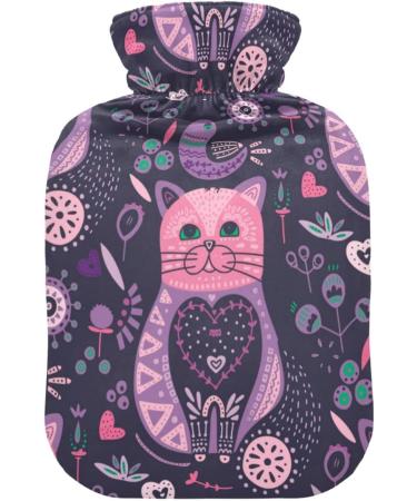 Naanle Purple Cats Hot Water Bottle - 1L Transparent for Warm & Cold Therapy Pain Relief for Head Hands & Feet - Buy Online on GoSupps.com