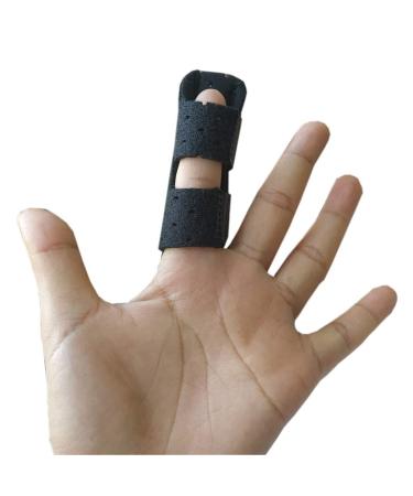 Trigger Finger Splint - Straighten Broken or Bent Fingers & Thumbs Mallet Finger Splint for Stenosing Tenosynovitis Finger Pain Relief or Locking Finger Tendon Black With Hole