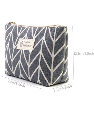 3 Piece Canvas Makeup Bag Set - Portable Cosmetic Bags for Women & Girls | Travel Organization with Interior Compartments - Buy Online on GoSupps.com