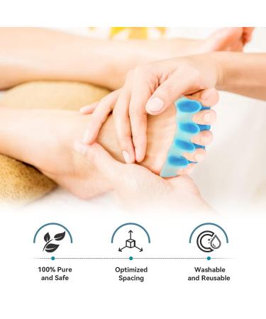 Sumiwish Toe Separators 8 Pcs - Plantar Fasciitis Relief, Bunions, Hammer Toes - Soft Gel Toe Spacers (Blue/Clear) - 4 Pairs - Buy Online on GoSupps.com