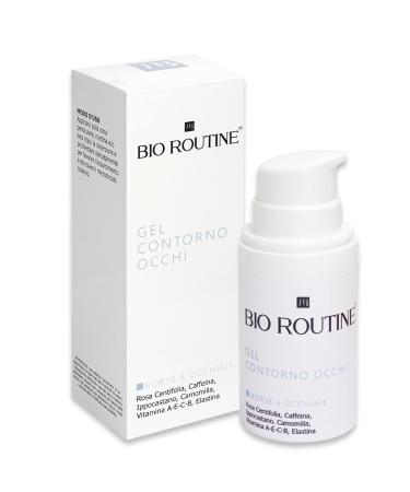 BIO ROUTINE Contour gel for eyes and eyes antiwrinkles for men and women moisturizing with chamomile caffeine rose centifoil vitamins A and B C helps relieve puffy eyes 30 ml