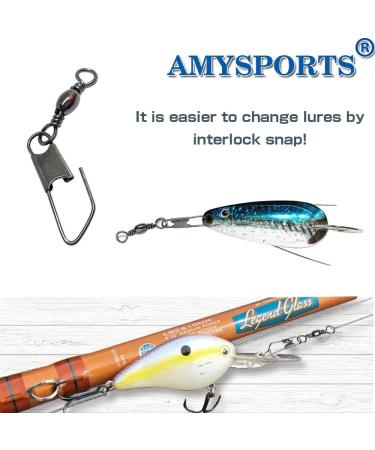 AMYSPORTS Stainless Steel Snap Swivel | High Strength Barrel Snap Fishing Connector | Size 8 (24lb) | 50 pcs - Buy Online on GoSupps.com