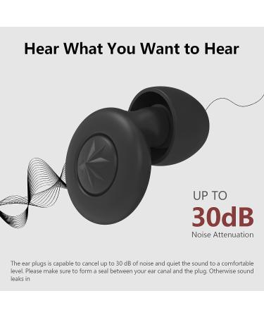 Silicone Ear Plugs 2 Pairs 30dB NRR for Noise Reduction - Reusable Ultra Soft Earplugs for Sleeping, Work, Travel, Shooting - 8 Ear Tips included - Black - Buy Online on GoSupps.com