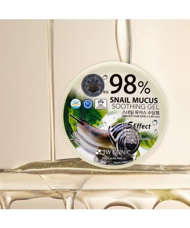 3W Clinic - 98% Snail Mucus Soothing Gel(300ml/10.14oz) - Buy Online on GoSupps.com