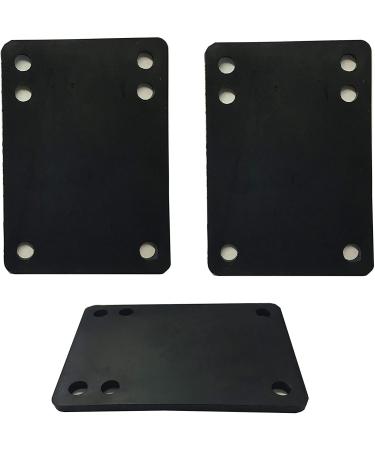 VJ Longboard Skateboard Riser Pads, Rubber, Set of 2, Size 3mm (1/8") 6mm (1/4") 12mm (1/2") 14mm Angle Wedge Riser Pads, Black