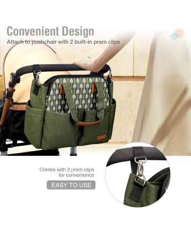 Buy Lekebaby Baby Diaper Bag Messenger - Large Travel Bag with Changing Mat in Green | Shop Internationally - Buy Online on GoSupps.com