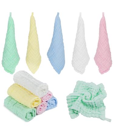 12 Pcs Baby Muslin Washcloths(30 x 30cm) Natural Cotton 6 Layer Baby Muslin Square Wipes Muslin Cotton Towel for Newborn Baby Gift