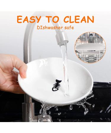 Ceramic Cat Food Plates and Wide Bowls for Stress-Relief Whisker Fatigue | Cat Feeding Dishes in White & Black - Buy Online on GoSupps.com