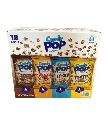Snack Pop Candy Pop Popcorn Variety Pack, 1 Ounce (Pack of 18)