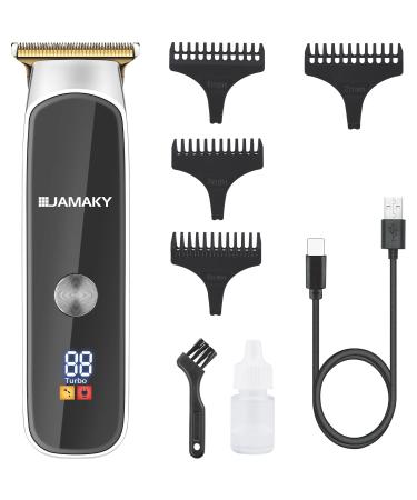 Cordless Hair Clippers for Men: Professional Zero Gapped LED Display Stainless Steel Electric Trimmer with USB 4 Combs