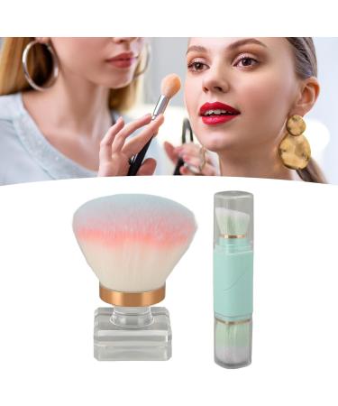 Powder Brush Retractable Powder Makeup Brush Double Headed Kabuki Brush with Rotating Handle Fiber Brushes for Loose Powder Blush Travel Beauty Tool Kit - Buy Online on GoSupps.com