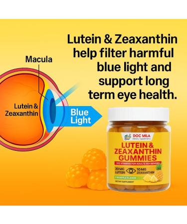 Doc Mila Lutein & Zeaxanthin Gummies Eye Vitamins for Adults 50+ & Seniors Eye Health Supplements for Over 50 Adults Luteina y Zeaxantina para Los Ojos 30 Chewable Gummy - Buy Online on GoSupps.com