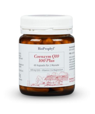 Bioprophyl Coenzyme Q10 100 Plus - 100 mg of pure Q10 from fermentative production with vitamin E - 60 vegetarian capsules for 2 months 60 pieces (1 Pack)