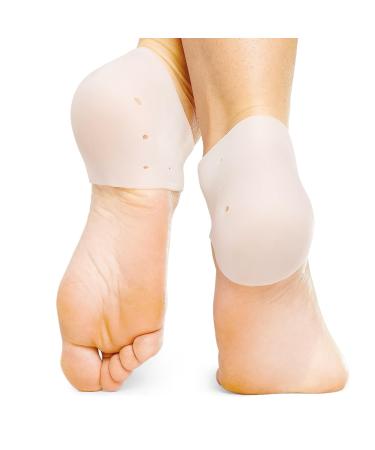 2X Moisturizing Silicone Gel Heel Socks Cracked Foot Skin Care Protector Silicone Heel Protectors Heel Cushion Pads for men and women