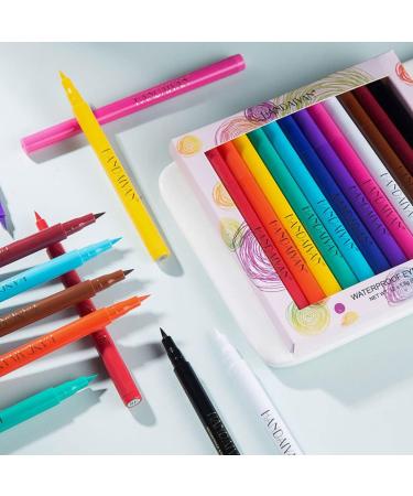 Colorful Eyeliner Set Matte Waterproof Gel Eyeliner Cosplay Eyeshadow Crayon 12PCS colourful eyeliner - Buy Online on GoSupps.com