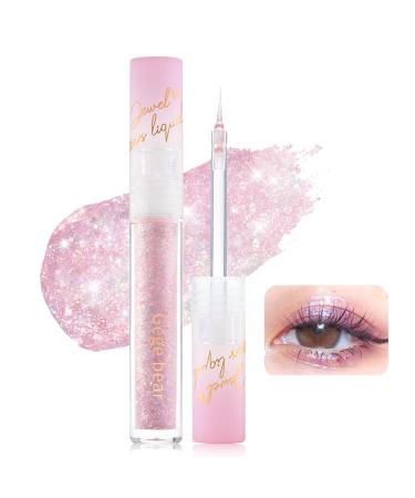 Erinde Liquid Glitter Eyeliner Liquid Metallic Eyeliner Pen Shimmer Glitzer Eyeshadow Liner Highly Pigmented & Waterproof Colored Eye Liner Pencil Korean Eye Highlight Makeup #13 SweetHear