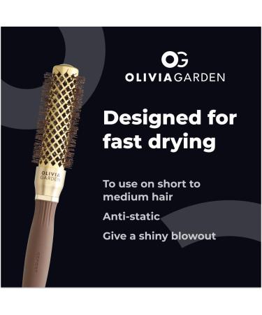 Olivia Garden Expert Blowout Shine Hairbrush - 25mm Gold & Brown | International Shipping Available - Buy Online on GoSupps.com