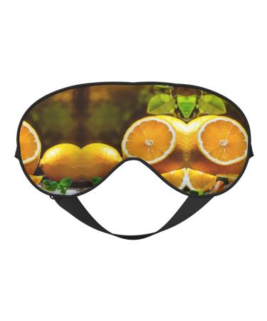 Yellow Lemon Print Unisex Sleep Mask Double-Sided Eye Mask Ideal for Sound Sleep and Skin Care