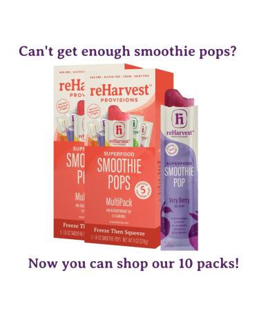 Re-Harvest Provisions Smoothie Pops 5 Pack - Frozen Fruit + Vegetables + Superfoods | Dairy-Free, Vegan, Gluten-Free | Anti-Inflammatory | Eco-Friendly | 1.6oz ea - Buy Online on GoSupps.com