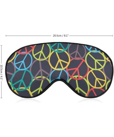 Colorful Peace Sign Sleep Mask Eye Cover with Adjustable Strap - Perfect for Sleeping, Travel, and Naps - Men and Women - Buy Online on GoSupps.com