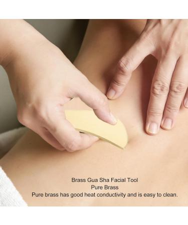 Saluaqui Brass Gua Sha Facial Tool | Skin Lift Massage & Beauty Tool for Face & Shoulders - Buy Online on GoSupps.com