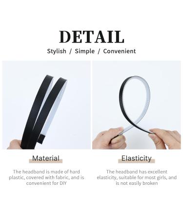 20 Pack Black Women s Hair Straps - Thin Plastic Fabric-Covered Elastic Holders for DIY Accessories - Buy Online on GoSupps.com
