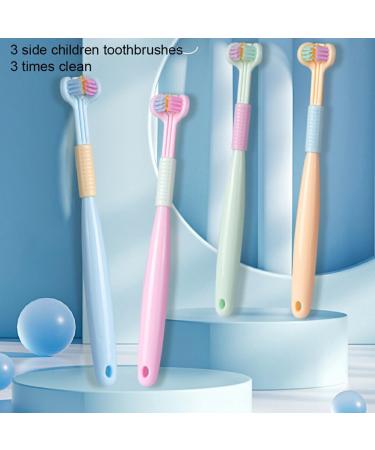 Shop Auklopvzz Three-Sided Toothbrush for Kids - Fun & Effective Tooth Cleaning | A22 Peach Pink - Buy Online on GoSupps.com