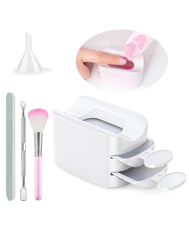 2 Set Nail Dip Powder Portable Nail Dipping Powder Kit Featuring Nail Dust Brush and Metal Cuticle Pusher For High Quality Home Manicure Experience