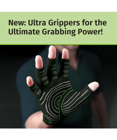 Hempvana Green Relief Arthritis Gloves | As Seen On TV | Advanced Compression for Pain & Swelling Relief | Adjustable Wrist Strap | Non-Slip Grip | L/XL (1 Pair) - Buy Online on GoSupps.com