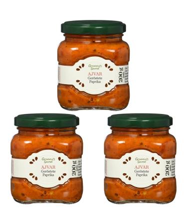 Granny's Secret Ajvar Roasted Peppers - Original from Serbia Pack of 3 (1 x 200 g) 200 g (Pack of 3)