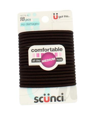Scunci Brown No Damage Hair Elastics, 18 Count - Gentle and Secure Hold - Buy Online on GoSupps.com