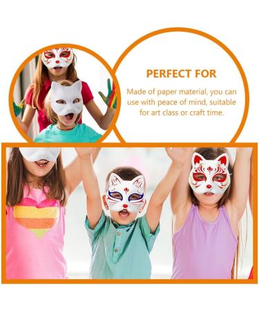 Buy Toyvian 2pc Cat Mask - White Fox Half Mask for DIY Halloween & Cosplay - Unpainted Blank Mask for Masquerade Parties - International Shipping Available - Buy Online on GoSupps.com