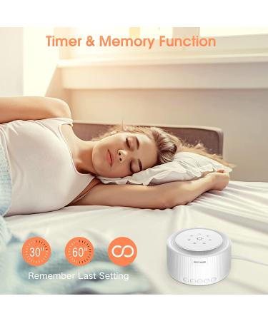White Noise Sound Machine with 30 Non-looping Sounds | 36-Level Volume | Memory Function and Timer | Touch Night Light | for Adults, Baby, Elder - Buy Online on GoSupps.com