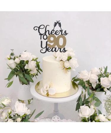 Cheers to 90 Years Cake Topper 90th Birthday Cake Topper for Brithday Party Cake Topper Decorations Cake Topper Decoration Supplies for Wedding Anniversary Party Birthday Party - Buy Online on GoSupps.com