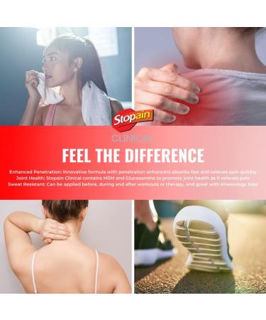 Stopain Pain Relief Clinical Gel 4oz 2 Pack Made in USA Maximum Performance Pain Relief with 10% Menthol plus Glucosamine for Muscle Aches Joint Pain and Arthritis - Buy Online on GoSupps.com