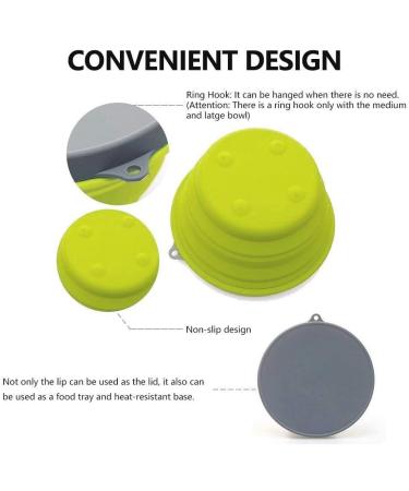 LAOPAO Collapsible Silicone Bowl with Lid - Yellow 500ml - Travel, Camping, Hiking - Food-Grade, Space-Saving - Buy Online on GoSupps.com