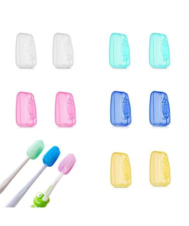 Landscape lights2k 10 pieces of toothbrush protection toothbrush head covers portable durable for electrical toothbrush and manual toothbrush (5 colors)