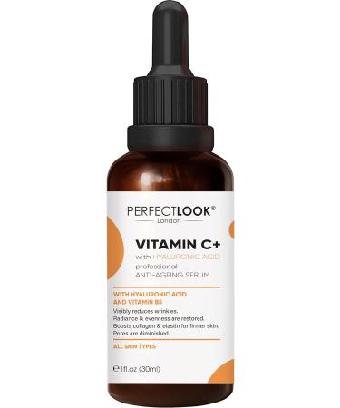 Vitamin C Serum for Face with Hyaluronic Acid & Vitamin E Moisturiser Brightening Serum Dark Spot Remover Anti Aging Skincare for All Skin Types Women & Men 30ml - Buy Online on GoSupps.com
