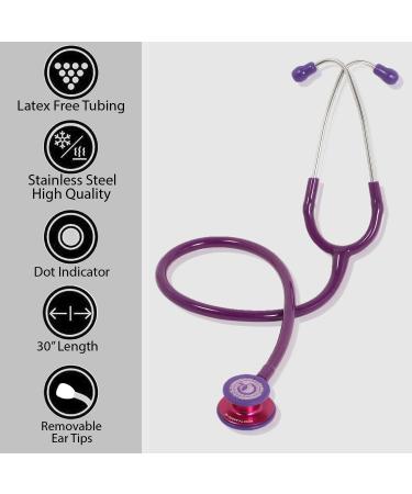 Dual Head Stethoscope for Doctors & Nurses - High Acoustic Sensitivity Durable & Comfortable - Lightweight Medical Tool (Purple - Buy Online on GoSupps.com