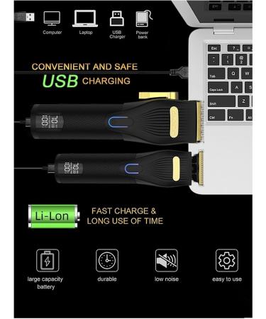 Buy Razors & Hair Clippers - Ceramic T-Blade Cordless Haircut Set with 12 Guide Combs | Rechargeable 2000mAh/1200mAh - International Shipping Available - Buy Online on GoSupps.com