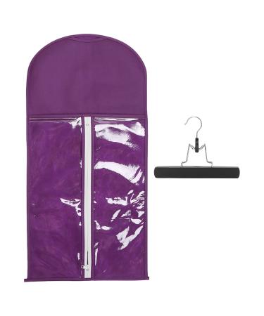 Wig Bags Storage with Hanger Hair Extensions Storage Bag Portable Dustproof Hair Extensions Carrier Holder with Zipper for Travel Daily Use(Purple)