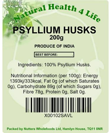 Natural Health 4 Life Psyllium Husks 200g Bag - Pack of 1 - Buy Online on GoSupps.com