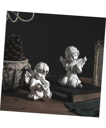 Alipis Decor Resin Crafts Reading a Book Staue Figure Unique Angel Ornaments Accessories Jam Dining Table - Buy Online on GoSupps.com