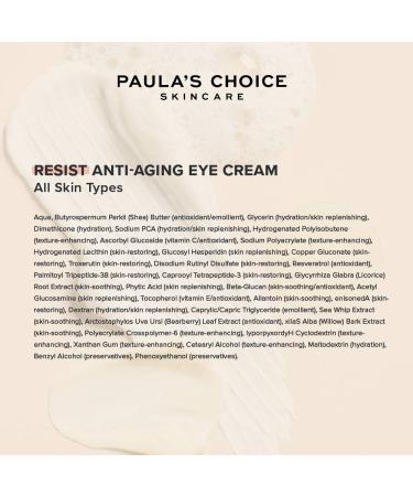 Paula's Choice Resist Anti-Aging Eye Cream - Rich Hydration with Shea Butter & Peptides for All Skin Types - 15ml - Buy Online on GoSupps.com