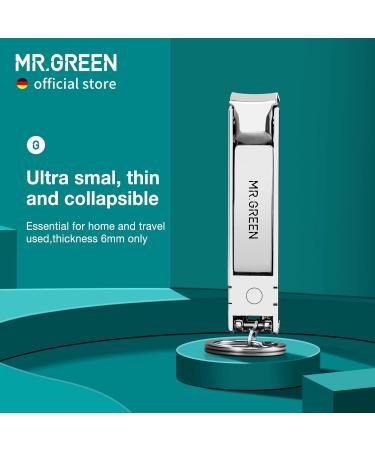 MR.GREEN Collapsible Travel Nail Clippers Set with Nail Files - Stainless Steel Manicure Tools in Blue Leather Case - Buy Online on GoSupps.com