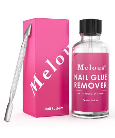 Press on Nail Glue Remover Melous Nail Remover with Cuticle Pusher for Press on Nails Acrylic False Nails Fake Nails