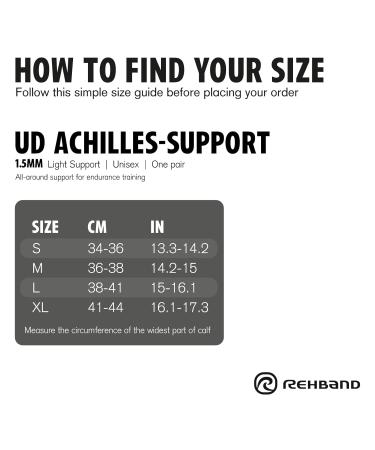 Rehband Neoprene Achilles Tendon Brace | Ankle Support for Men & Women | Pain Relief for Achilles Tendonitis | Compression Sleeve | Large Black - Buy Online on GoSupps.com